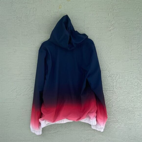 Hollister Men's XL Ombre Windbreaker Jacket Blue to Pink Hooded Casual - Picture 4 of 12